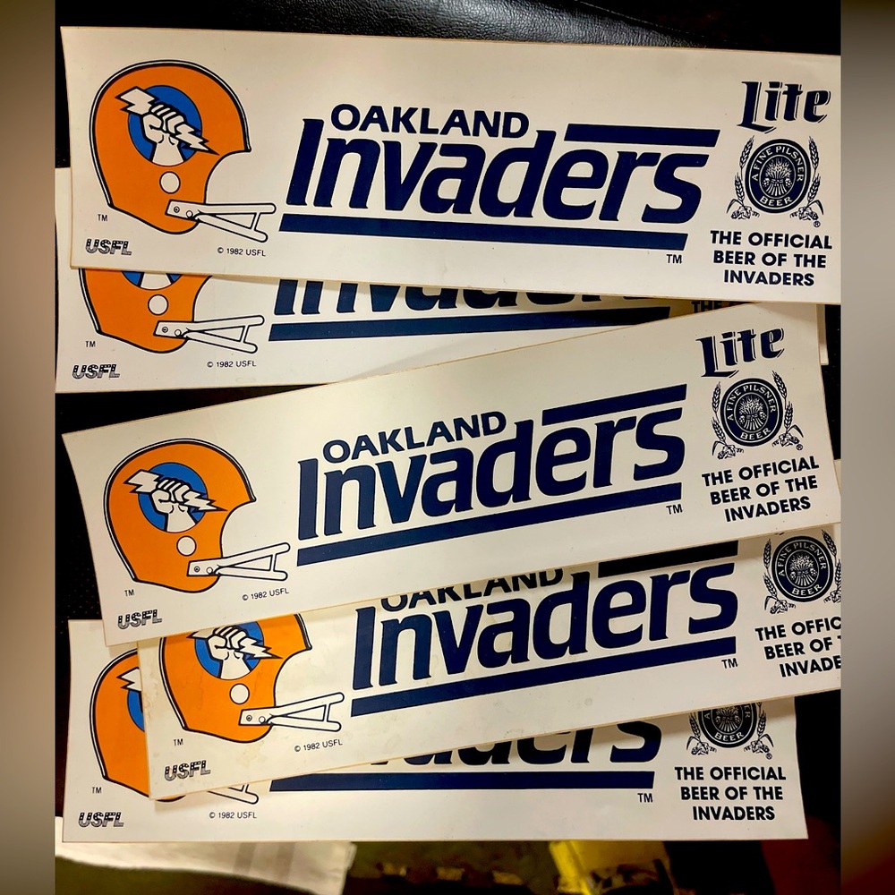 Lot of 5 Oakland Invaders bumper stickers